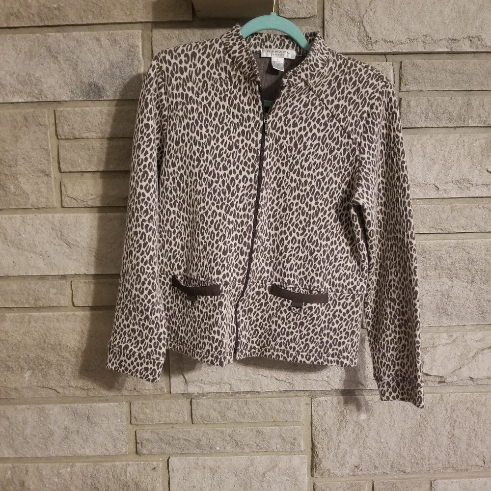 Rafael Sport Medium Zip Up Jacket Leopard Print